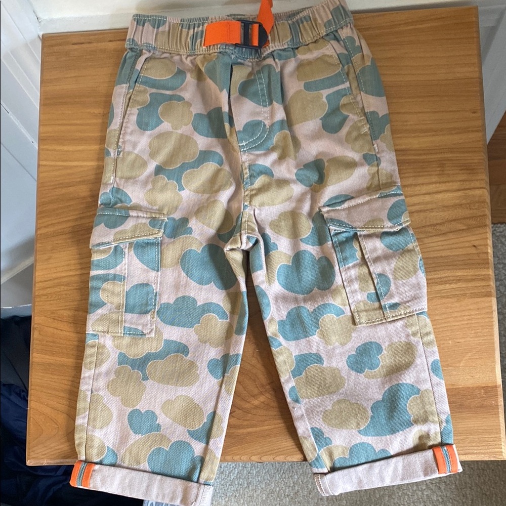 Hanna Andersson Kids Camo Cargo Pants - Blue and Tan